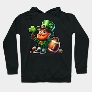 Football Leprechaun Shamrock Irish St Patricks Day Hoodie